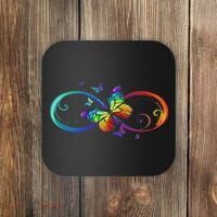 Butterfly Infinity Symbol Art Autism Awareness Neurodiverse Coaster thumb 0