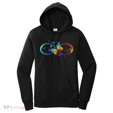 Butterfly Infinity Symbol Art Autism Awareness Neurodiverse Women's Hoodie