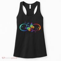 Butterfly Infinity Symbol Art Autism Awareness Neurodiverse Women's Tank Top thumb 0