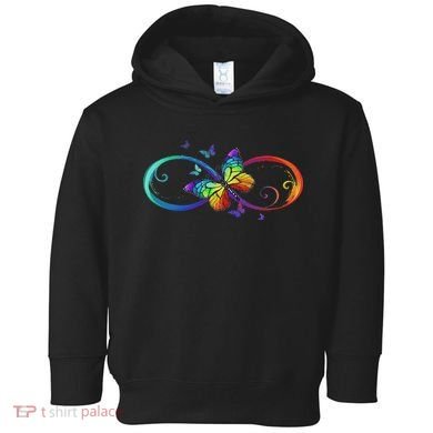 Butterfly Infinity Symbol Art Autism Awareness Neurodiverse Toddler Hoodie
