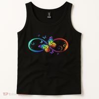 Butterfly Infinity Symbol Art Autism Awareness Neurodiverse Tank Top thumb 2
