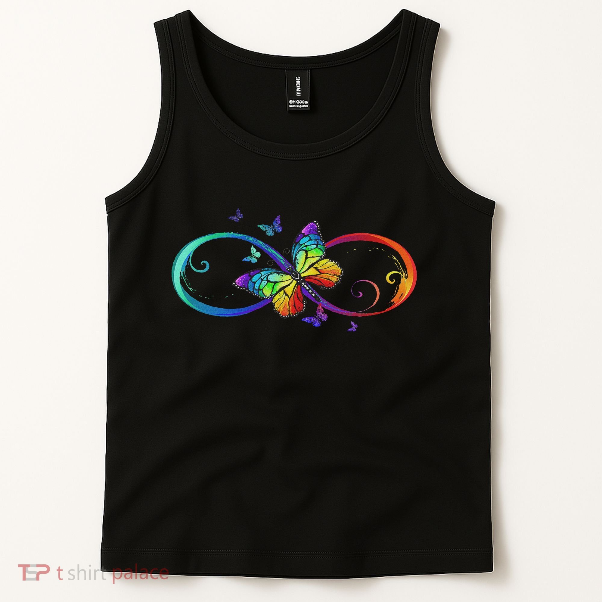 Butterfly Infinity Symbol Art Autism Awareness Neurodiverse Tank Top
