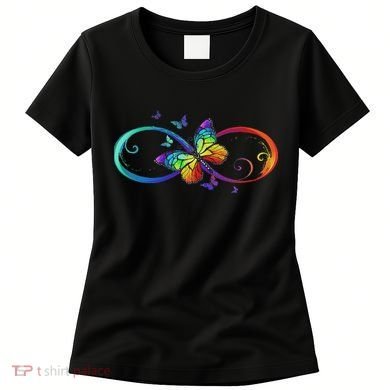 Butterfly Infinity Symbol Art Autism Awareness Neurodiverse Women's T-Shirt