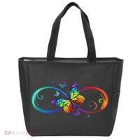 Butterfly Infinity Symbol Art Autism Awareness Neurodiverse Tote Bag thumb 0