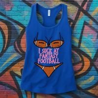 Bikini I Suck At Fantasy Football Funny FFL Loser Women's Tank Top thumb 3