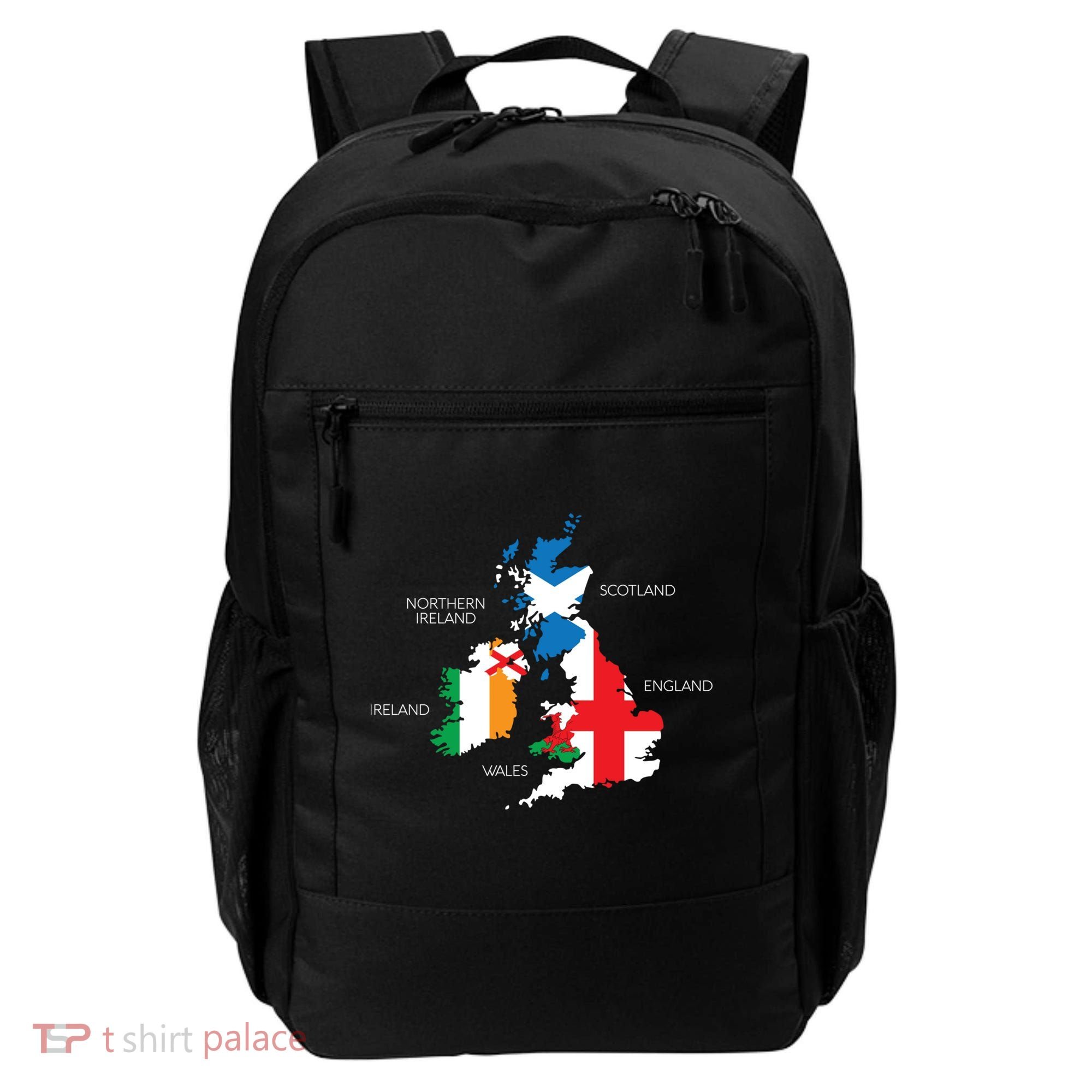 British Isles Sea Ireland Scotland Wales England Map Coins Backpack