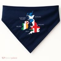 British Isles Sea Ireland Scotland Wales England Map Coins USA-Made Doggie Bandana thumb 0