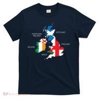 British Isles Sea Ireland Scotland Wales England Map Coins T-Shirt thumb 0