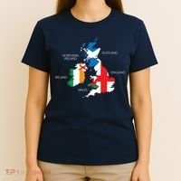 British Isles Sea Ireland Scotland Wales England Map Coins T-Shirt thumb 4