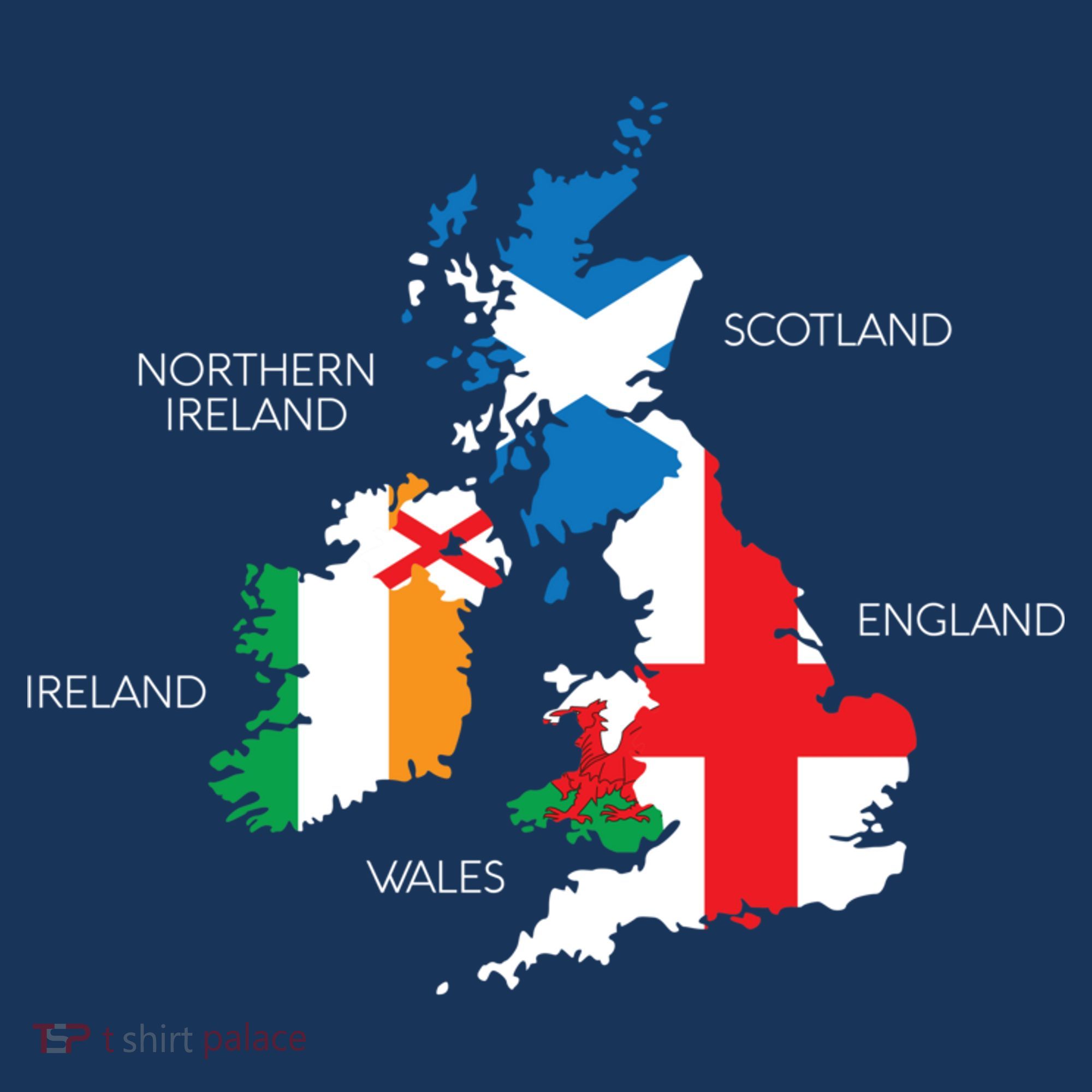 British Isles Sea Ireland Scotland Wales England Map Coins Coaster
