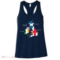 British Isles Sea Ireland Scotland Wales England Map Coins Women's Tank Top thumb 0