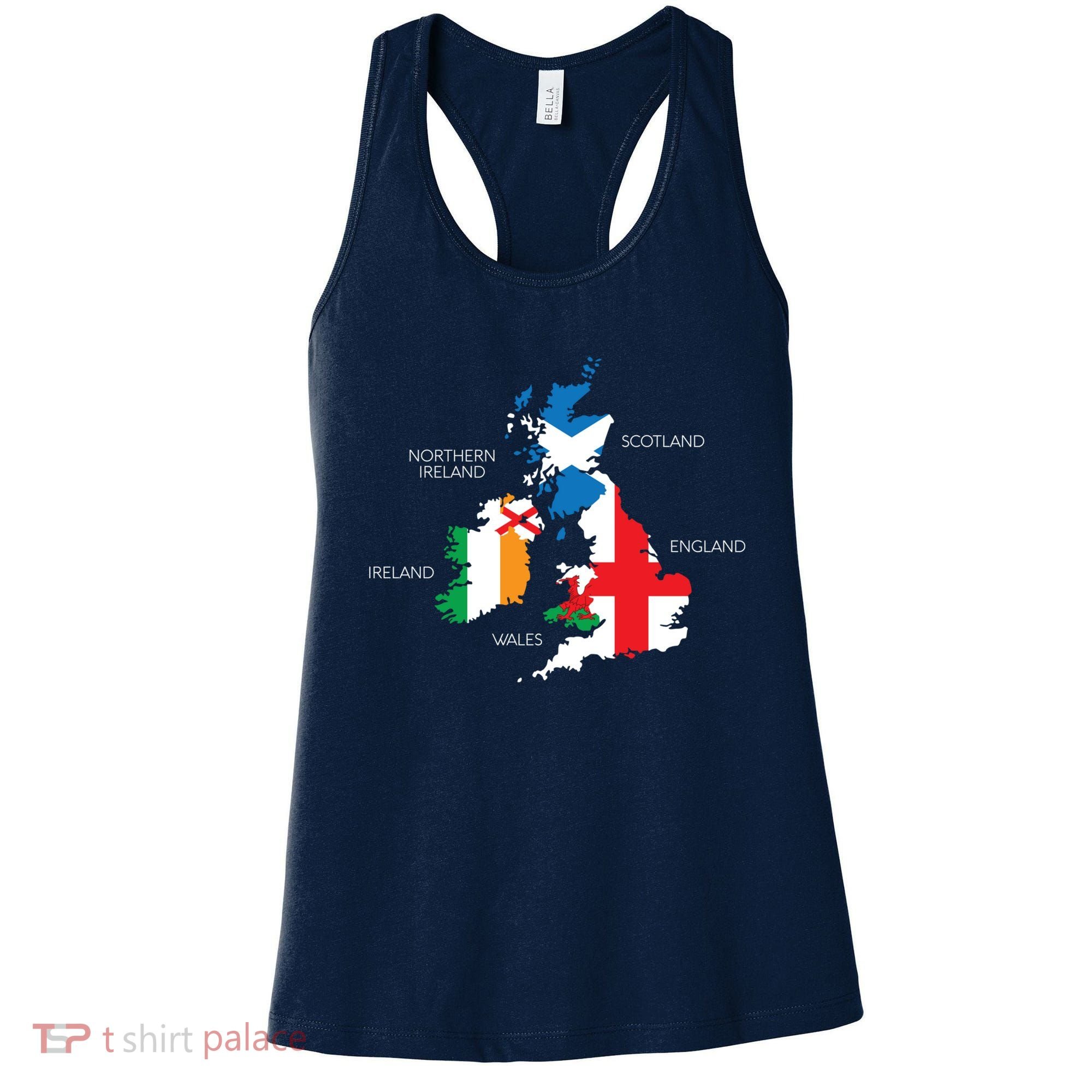 British Isles Sea Ireland Scotland Wales England Map Coins Women's Tank Top