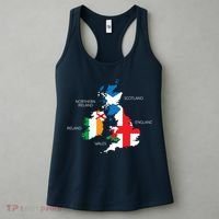British Isles Sea Ireland Scotland Wales England Map Coins Women's Tank Top thumb 3
