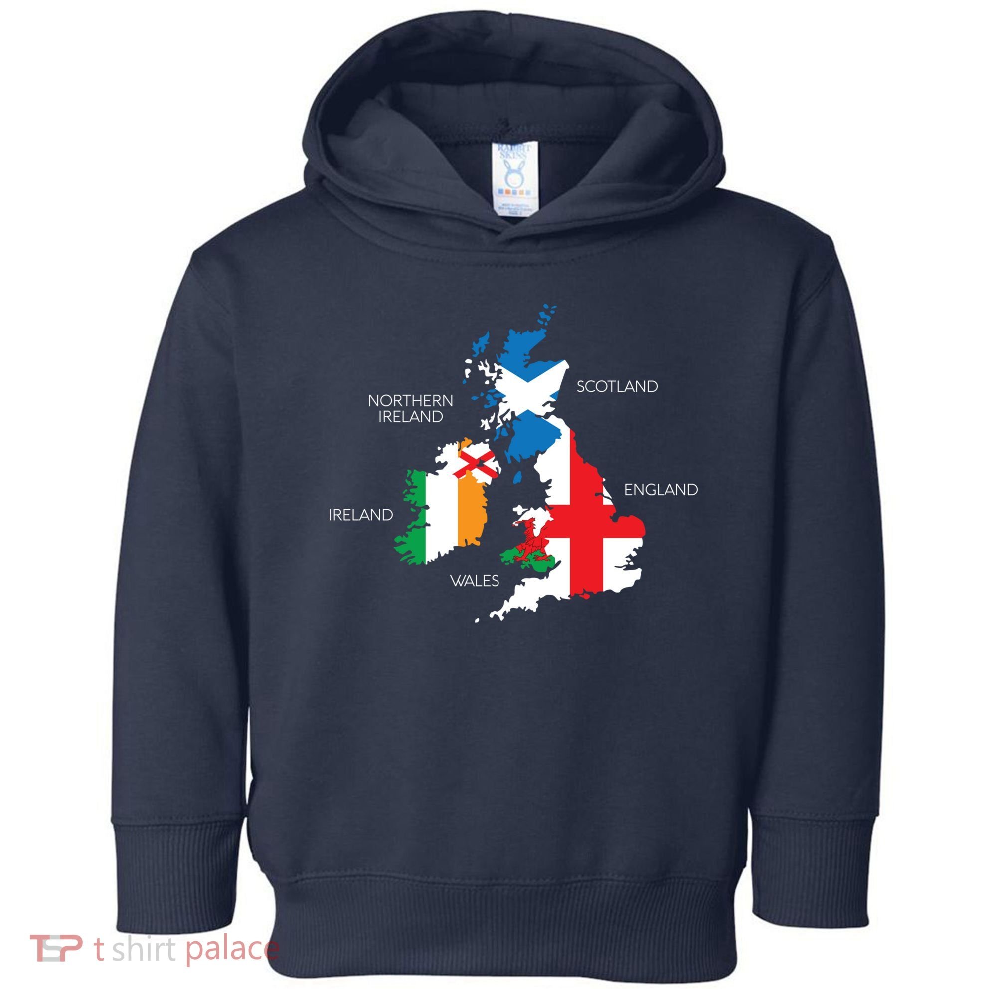 British Isles Sea Ireland Scotland Wales England Map Coins Toddler Hoodie