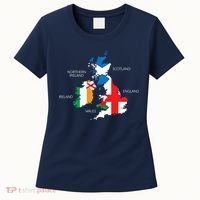 British Isles Sea Ireland Scotland Wales England Map Coins Women's T-Shirt thumb 0
