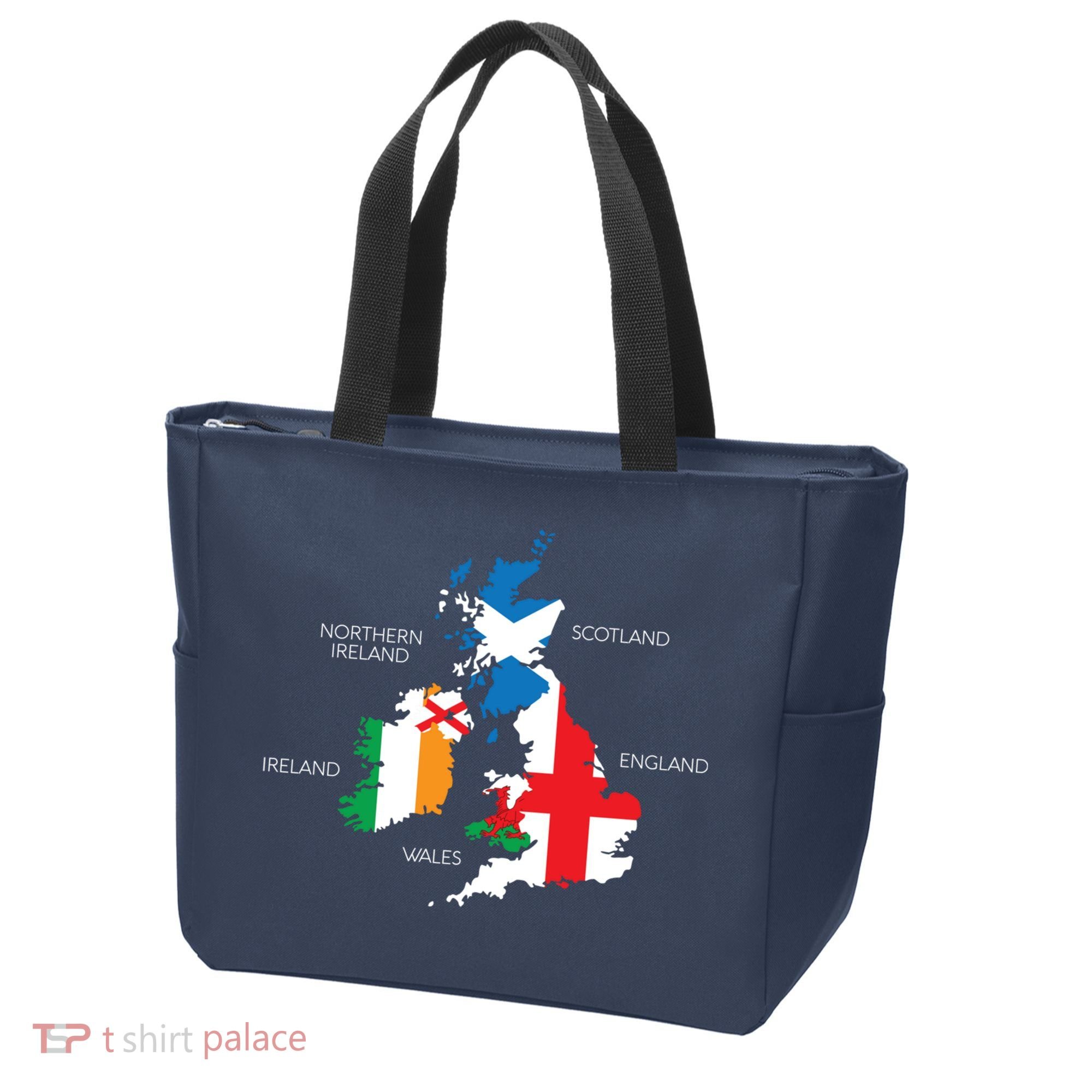 British Isles Sea Ireland Scotland Wales England Map Coins Tote Bag