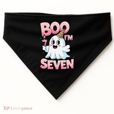 Boo IM Seven Ghost Theme For October USA-Made Doggie Bandana