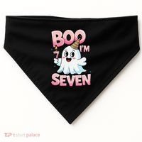 Boo IM Seven Ghost Theme For October USA-Made Doggie Bandana thumb 0