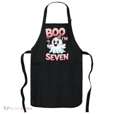 Boo IM Seven Ghost Theme For October Apron