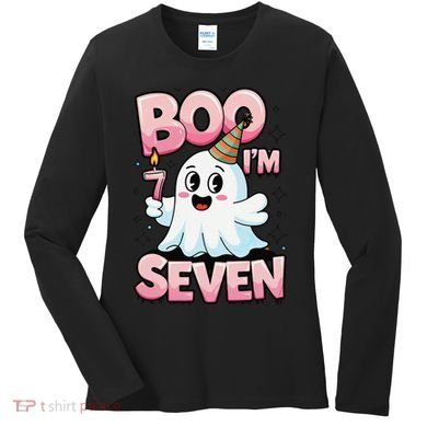 Boo IM Seven Ghost Theme For October Women's Long Sleeve Shirt