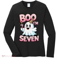 Boo IM Seven Ghost Theme For October Women's Long Sleeve Shirt thumb 0