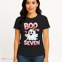 Boo IM Seven Ghost Theme For October Women's T-Shirt thumb 4