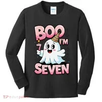 Boo IM Seven Ghost Theme For October Kids Long Sleeve Shirt thumb 0