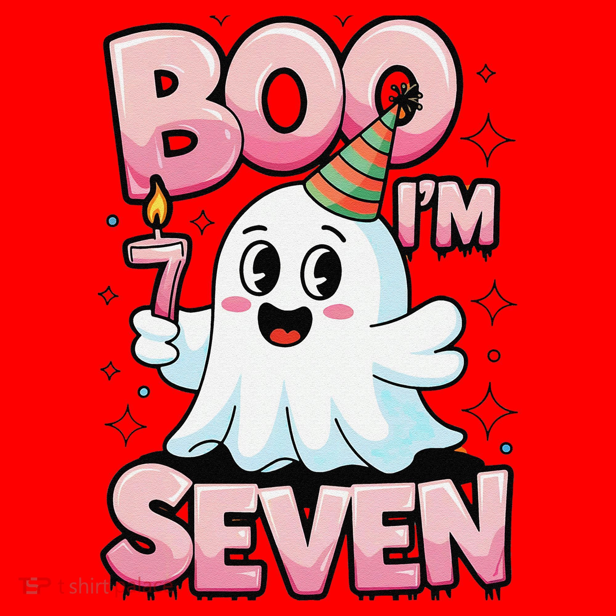 Boo IM Seven Ghost Theme For October Santa Hat
