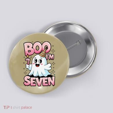 Boo IM Seven Ghost Theme For October Button