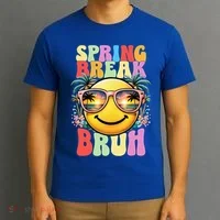 Bruh It's Spring Break Teacher  T-Shirt thumb 3