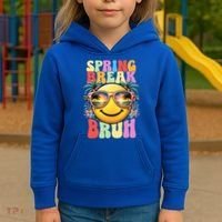 Bruh It's Spring Break Teacher  Kids Hoodie thumb 3