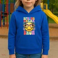 Bruh It's Spring Break Teacher  Kids Hoodie thumb 3