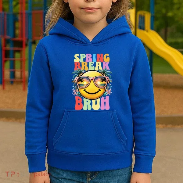 Bruh It's Spring Break Teacher  Kids Hoodie