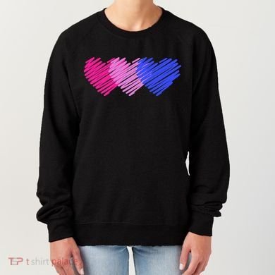 Bisexual Flag Hearts Love LGBT Bi Pride Women's Sweatshirt
