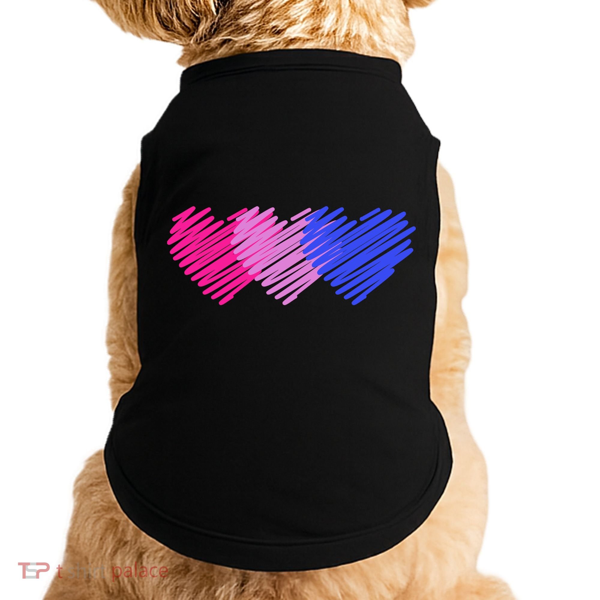 Bisexual Flag Hearts Love LGBT Bi Pride Doggie Tank