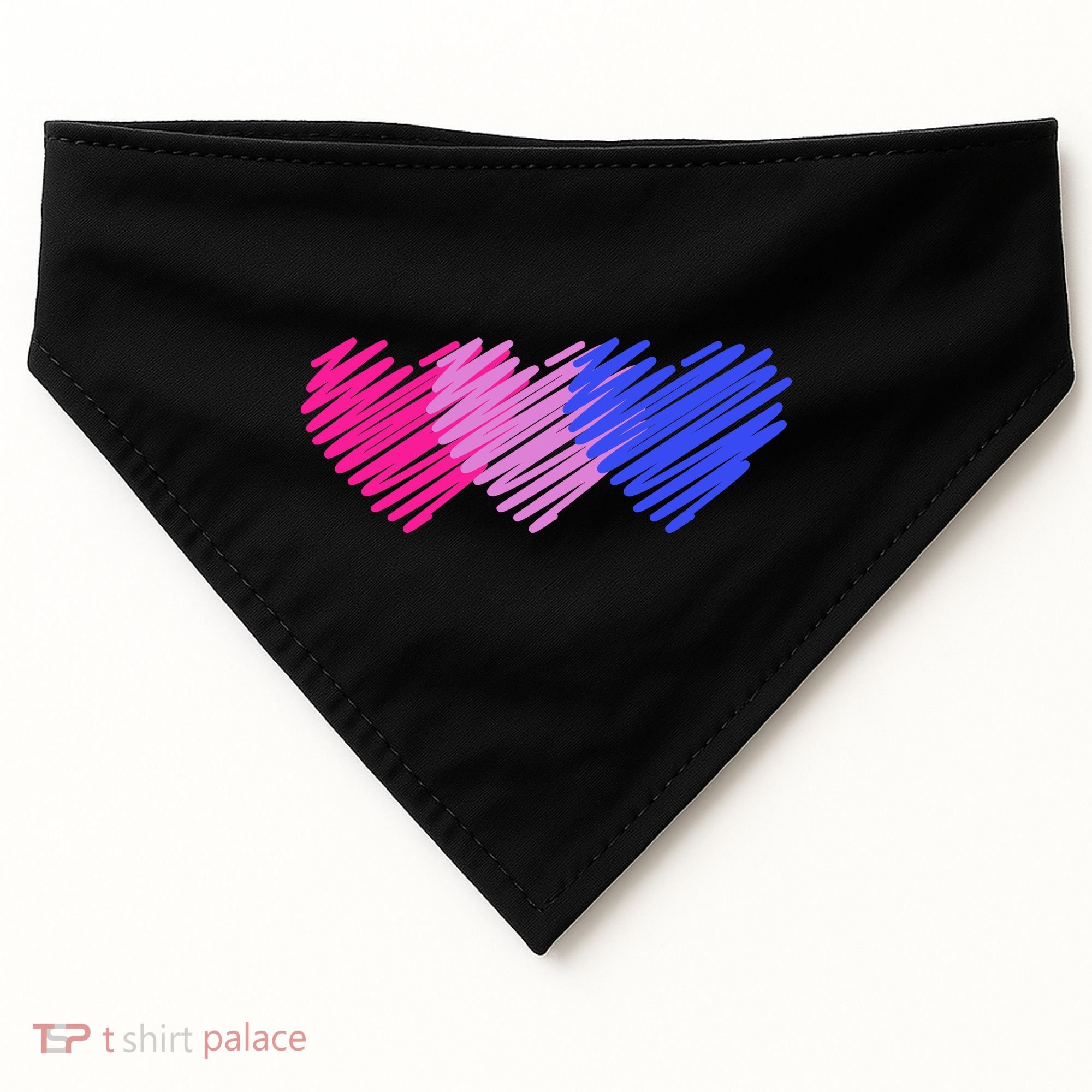 Bisexual Flag Hearts Love LGBT Bi Pride USA-Made Doggie Bandana