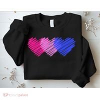 Bisexual Flag Hearts Love LGBT Bi Pride Sweatshirt thumb 2