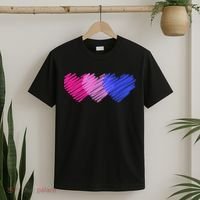 Bisexual Flag Hearts Love LGBT Bi Pride T-Shirt thumb 2