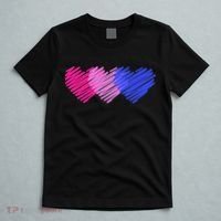 Bisexual Flag Hearts Love LGBT Bi Pride T-Shirt thumb 5
