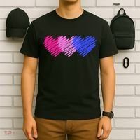 Bisexual Flag Hearts Love LGBT Bi Pride T-Shirt thumb 6
