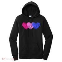Bisexual Flag Hearts Love LGBT Bi Pride Women's Hoodie thumb 0