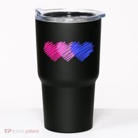 Bisexual Flag Hearts Love LGBT Bi Pride Tumbler thumb 0