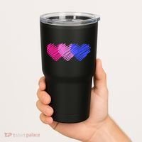 Bisexual Flag Hearts Love LGBT Bi Pride Tumbler thumb 2