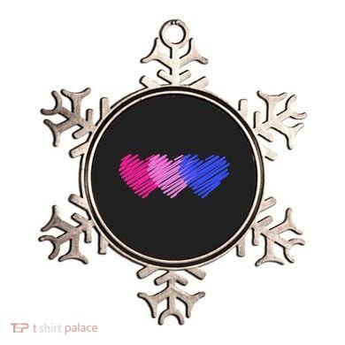 Bisexual Flag Hearts Love LGBT Bi Pride Ornament