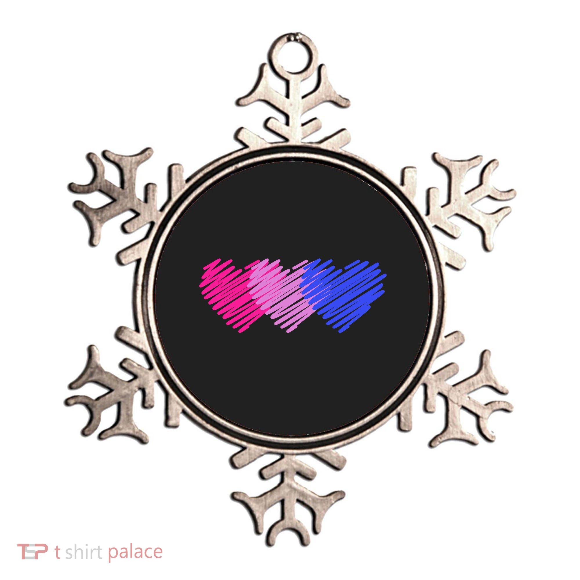 Bisexual Flag Hearts Love LGBT Bi Pride Ornament