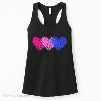 Bisexual Flag Hearts Love LGBT Bi Pride Women's Tank Top