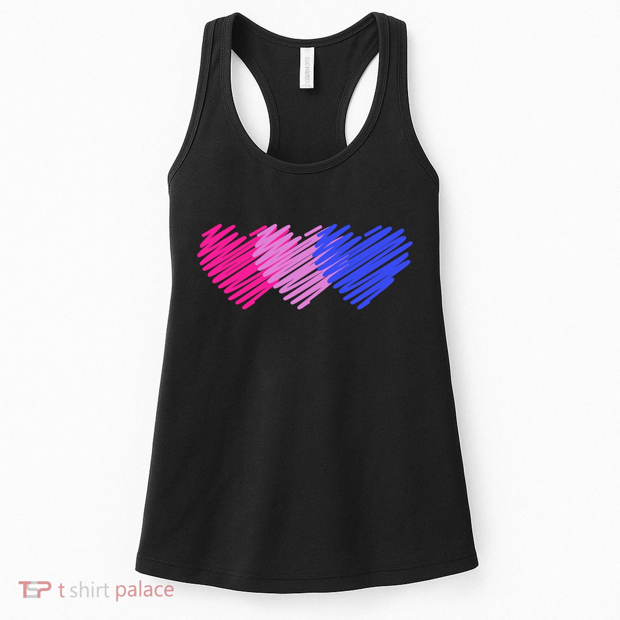 Bisexual Flag Hearts Love LGBT Bi Pride Women's Tank Top