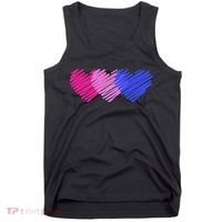 Bisexual Flag Hearts Love LGBT Bi Pride Tank Top thumb 0