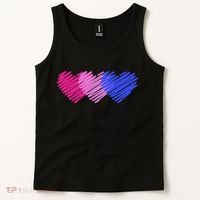 Bisexual Flag Hearts Love LGBT Bi Pride Tank Top thumb 2