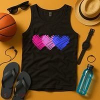 Bisexual Flag Hearts Love LGBT Bi Pride Tank Top thumb 4